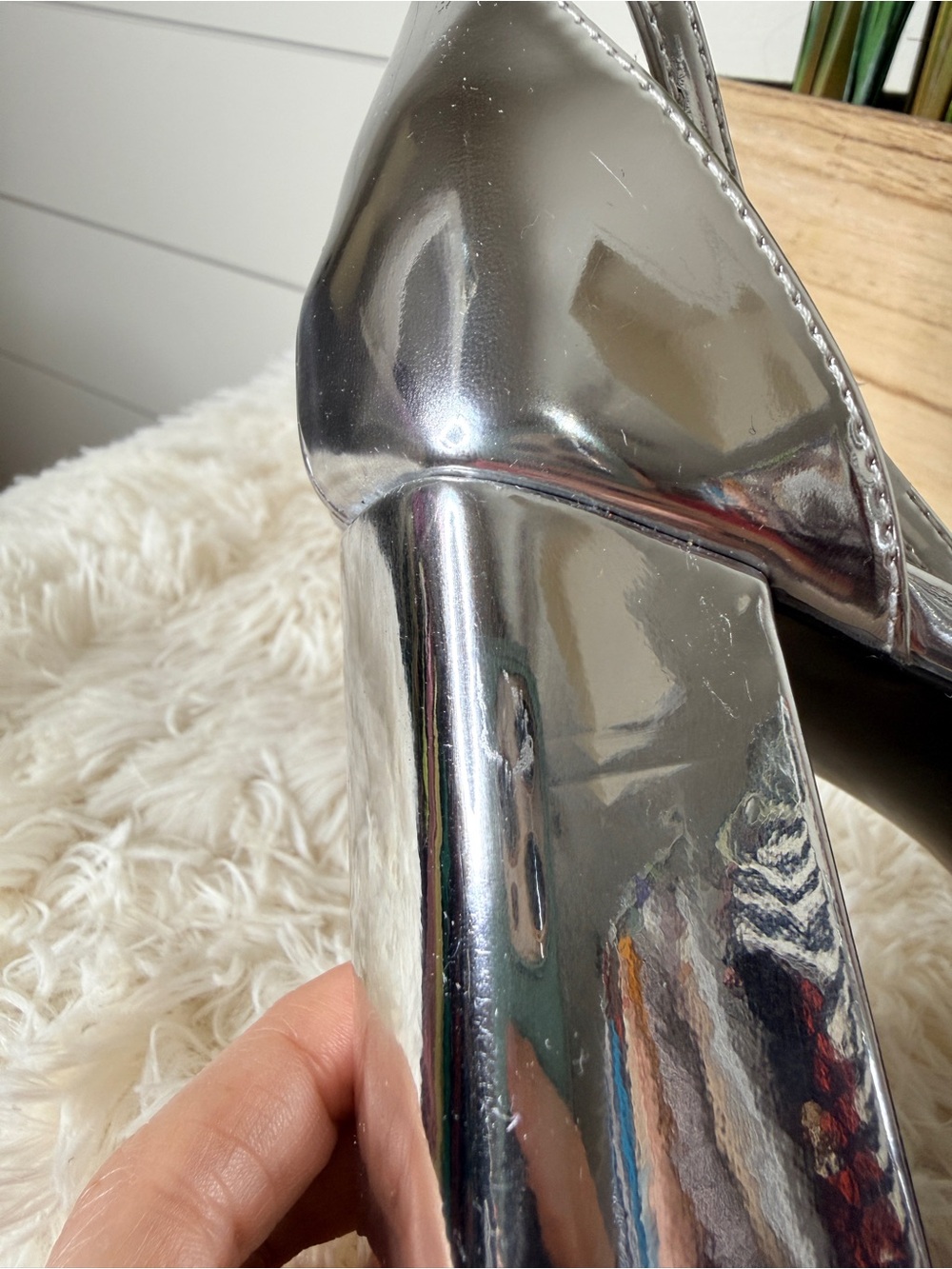 Steve Madden Veronika Metallic Chunky Retro Platform Heel Sandals Silver Size 10 - Picture 9 of 10